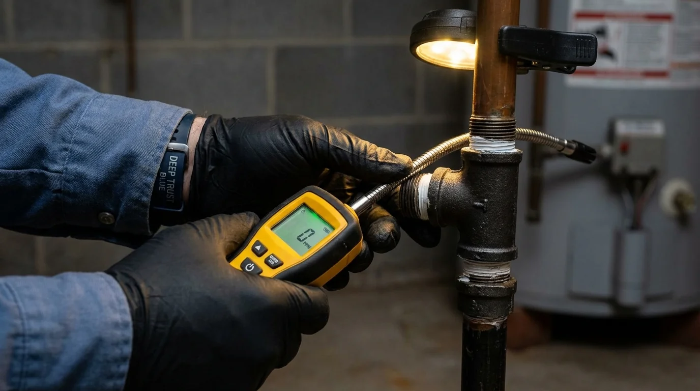 Gas leak detection with electronic sniffer by Johns Plumbing LLC in Mertzon